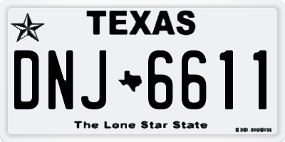 TX license plate DNJ6611