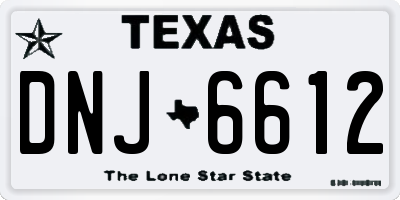 TX license plate DNJ6612