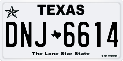 TX license plate DNJ6614