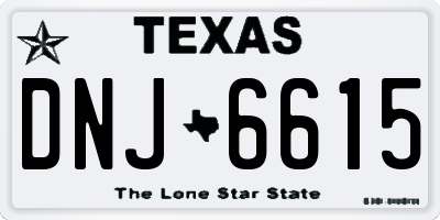 TX license plate DNJ6615