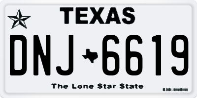 TX license plate DNJ6619