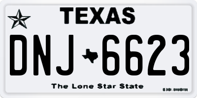 TX license plate DNJ6623