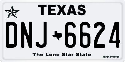 TX license plate DNJ6624