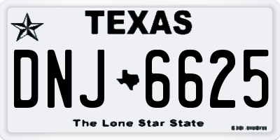 TX license plate DNJ6625