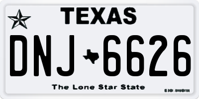 TX license plate DNJ6626
