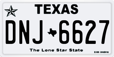 TX license plate DNJ6627