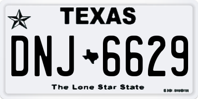 TX license plate DNJ6629