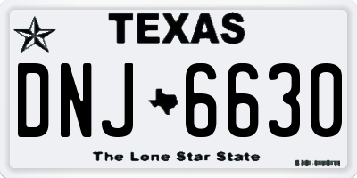 TX license plate DNJ6630