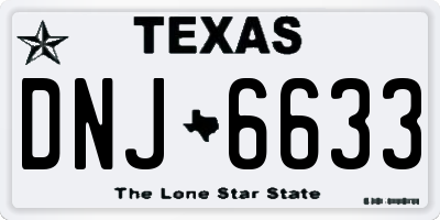 TX license plate DNJ6633
