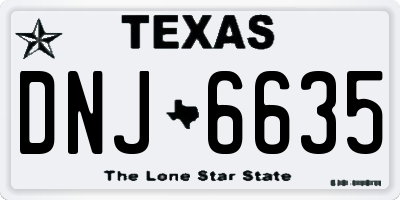 TX license plate DNJ6635