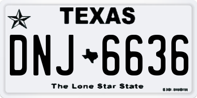 TX license plate DNJ6636