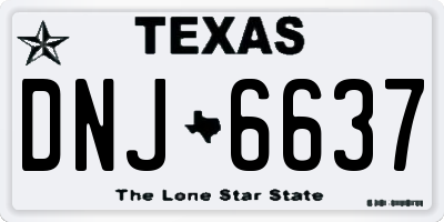 TX license plate DNJ6637