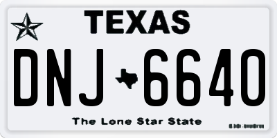 TX license plate DNJ6640