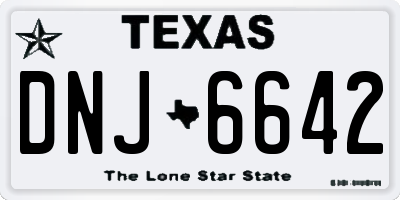 TX license plate DNJ6642