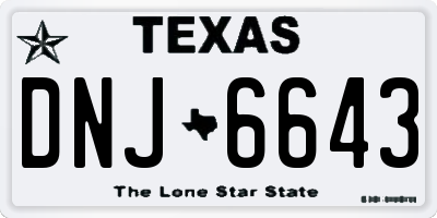 TX license plate DNJ6643