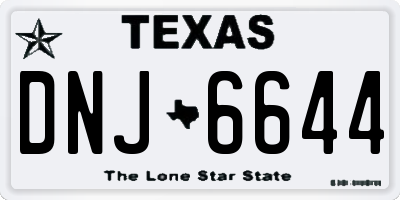 TX license plate DNJ6644