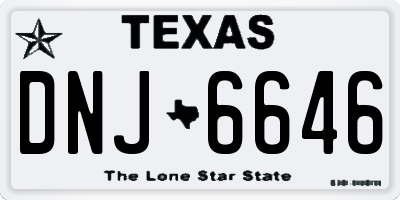 TX license plate DNJ6646