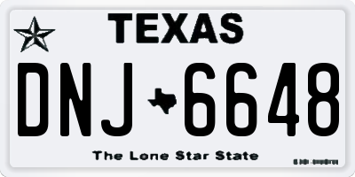 TX license plate DNJ6648