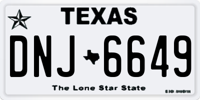 TX license plate DNJ6649