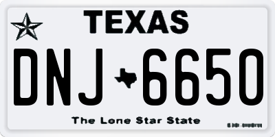 TX license plate DNJ6650