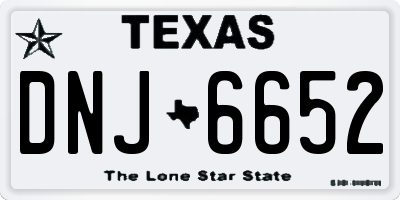 TX license plate DNJ6652