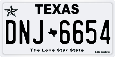 TX license plate DNJ6654