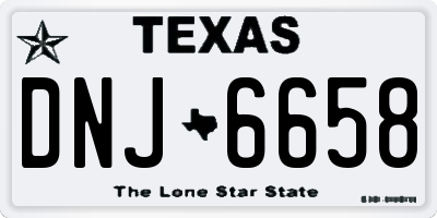 TX license plate DNJ6658