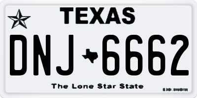 TX license plate DNJ6662