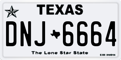 TX license plate DNJ6664