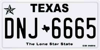 TX license plate DNJ6665