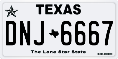 TX license plate DNJ6667