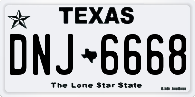 TX license plate DNJ6668