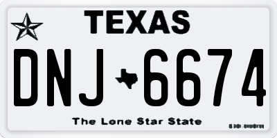 TX license plate DNJ6674