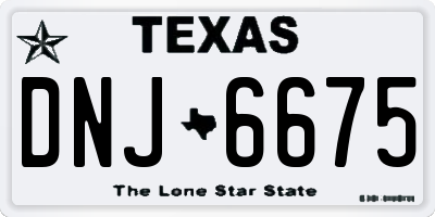 TX license plate DNJ6675