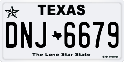 TX license plate DNJ6679