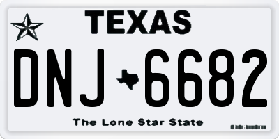 TX license plate DNJ6682