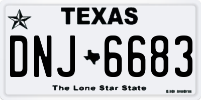 TX license plate DNJ6683