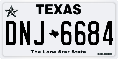 TX license plate DNJ6684
