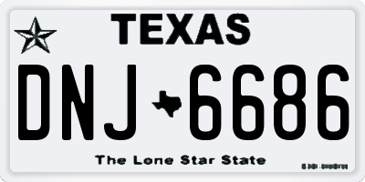 TX license plate DNJ6686