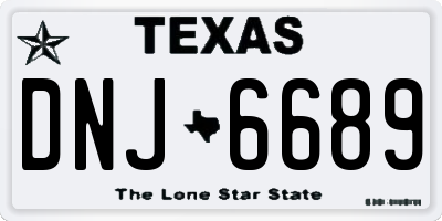 TX license plate DNJ6689