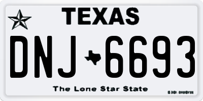 TX license plate DNJ6693