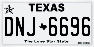 TX license plate DNJ6696