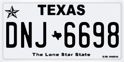 TX license plate DNJ6698