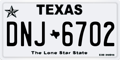 TX license plate DNJ6702