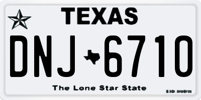 TX license plate DNJ6710