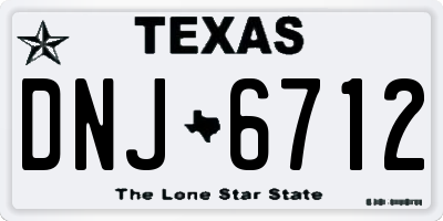 TX license plate DNJ6712