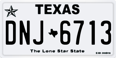 TX license plate DNJ6713