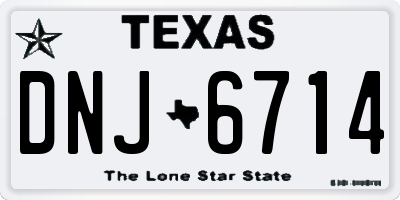 TX license plate DNJ6714
