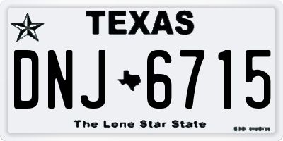 TX license plate DNJ6715