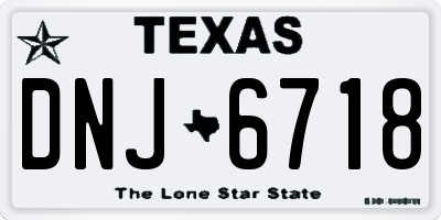 TX license plate DNJ6718